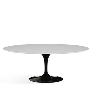 Saarinen Oval Dining Table L 198 cm x  W 121 cm|Black|Laminate white