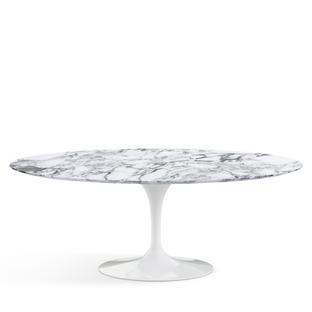 Saarinen Oval Dining Table L 198 cm x  W 121 cm|White|Arabescato marble (white with grey tones)
