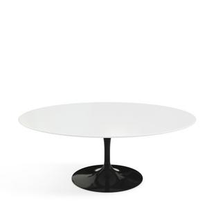 Saarinen Oval Sofa Table Black|Laminate white