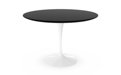 Saarinen Round Dining Table 107 cm|White|Laminate black