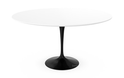 Saarinen Round Dining Table 137 cm|Black|Laminate white