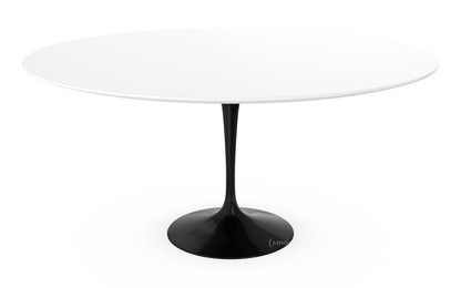 Saarinen Round Dining Table 152 cm|Black|Laminate white