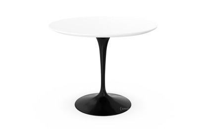 Saarinen Round Dining Table 91 cm|Black|Laminate white