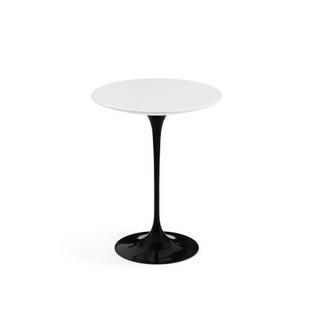 Saarinen Round Side Table 41 cm|Black|Laminate white