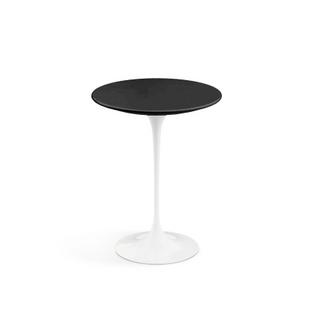 Saarinen Round Side Table 41 cm|White|Lacquer black