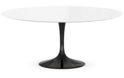 Saarinen Round Sofa Table Large (Height 38/39cm, ø 91 cm)|Black|Laminate white