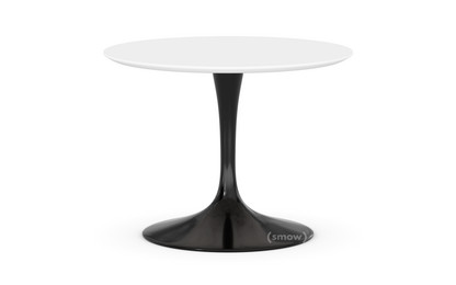 Saarinen Round Sofa Table Small (Height 36/37 cm, ø 51 cm)|Black|Laminate white