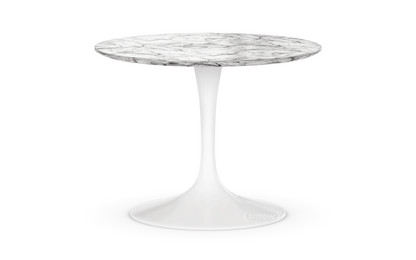 Saarinen Round Sofa Table Small (Height 36/37 cm, ø 51 cm)|White|Arabescato marble (white with grey tones)