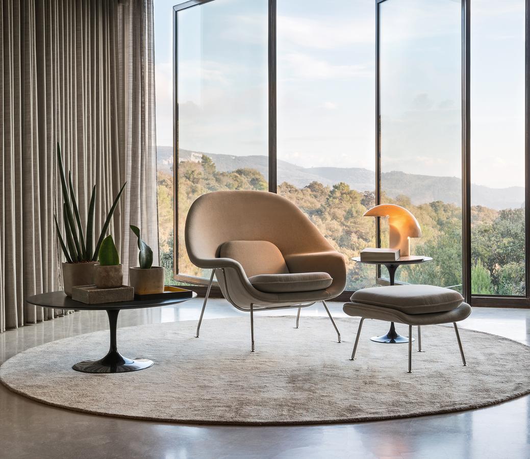 Knoll International Womb Chair By Eero, Leather Womb Chair