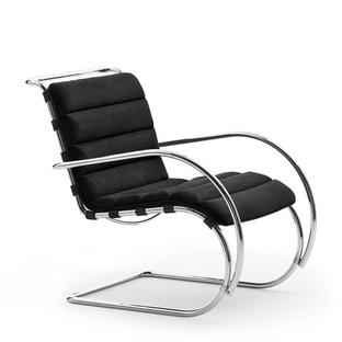 MR Lounge Chair Bauhaus Edition Velour|Black