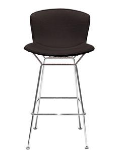 Bertoia Barstool Full upholstery|satin chrome-plated|Black (Tonus 128)