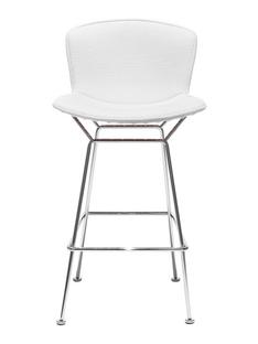 Bertoia Barstool Full upholstery|Chrome-plated|Ivory (Tonus 100)