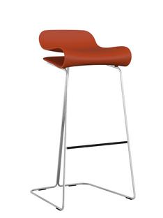 BCN Bar Stool red coral|Chrome-plated Steel|Bar version: 76 cm
