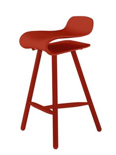 BCN Bar Stool Wood red coral|Beech, Shell Colour