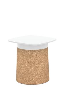 Degree Side Table White|Black with cork coating