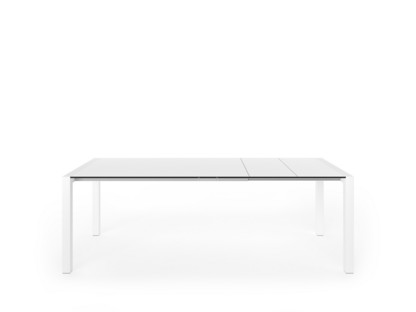 Sushi Dining Table Fenix white with black edge|L 150-224 x W 90 cm|Aluminium with white lacquer