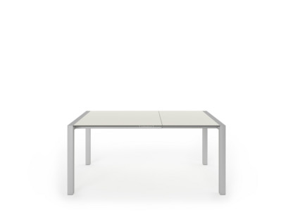 Sushi Dining Table Laminate sand grey|L 100-170 x W 100 cm|Anodised Aluminium