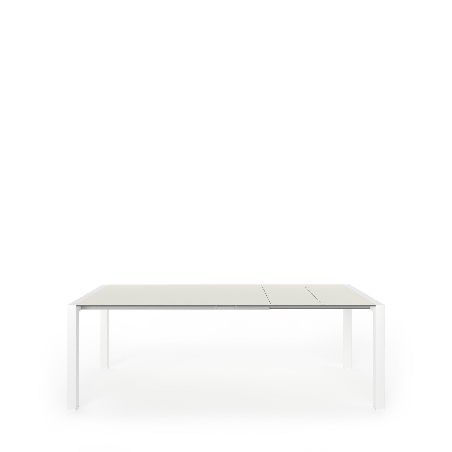 Kristalia Sushi Dining Table Laminate Sand Grey L 150 224 X W 90 Cm Aluminium With White Lacquer By Bartoli Design Designer Furniture By Smow Com