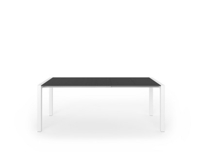 Sushi Dining Table Laminate black|L 125-205 x W 80 cm|Aluminium with white lacquer