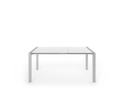 Sushi Dining Table Laminate white|L 100-170 x W 100 cm|Anodised Aluminium