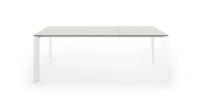 Nori dining table Laminate sand grey|L 139-214 x W 90 cm|Aluminium with white lacquer