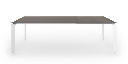 Nori dining table Fenix London grey with black edge|L 166-260 x W 100 cm|Aluminium with white lacquer
