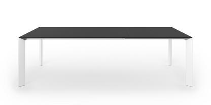 Nori dining table Fenix black with black edge|L 166-260 x W 100 cm|Aluminium with white lacquer