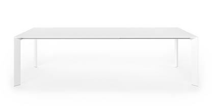 Nori dining table Fenix white with same color edge|L 166-278 x W 90 cm|Aluminium with white lacquer