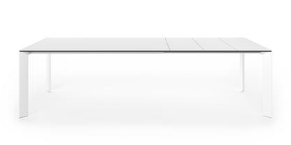 Nori dining table Fenix white with black edge|L 166-278 x W 90 cm|Aluminium with white lacquer