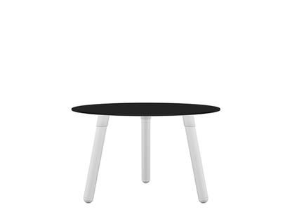 BCN Side Table Laminate black|White varnished beech|H 33 x ø 55 cm