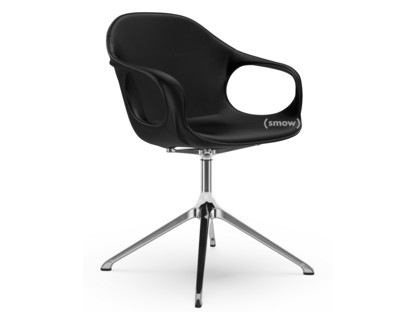 Elephant Swivel Chair Leather black|Polished aluminium