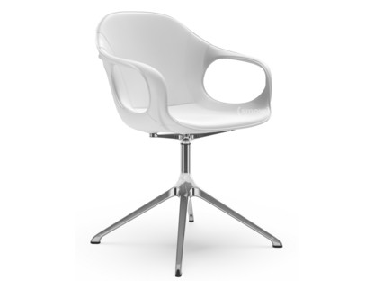 Elephant Swivel Chair Leather white|Polished aluminium