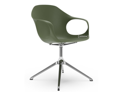 Elephant Swivel Chair Olive green|Polished aluminium