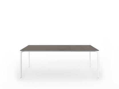 Maki Dining Table L 139-214 x W 90 cm|Fenix Bromo grey with same colour edge|Aluminium with white lacquer
