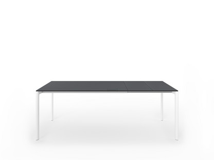 Maki Dining Table L 139-214 x W 90 cm|Fenix London grey with black edge|Aluminium with white lacquer