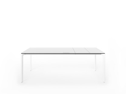 Maki Dining Table L 139-214 x W 90 cm|Fenix white with black edge|Aluminium with white lacquer