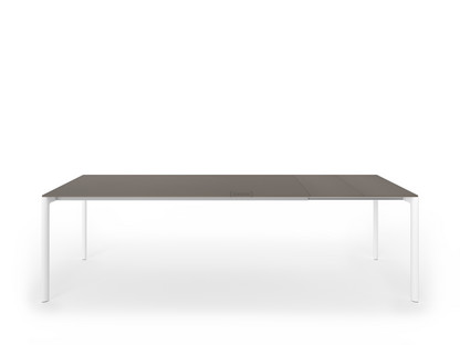 Maki Dining Table L 189-263 x W 90 cm|Fenix Bromo grey with same colour edge|Aluminium with white lacquer