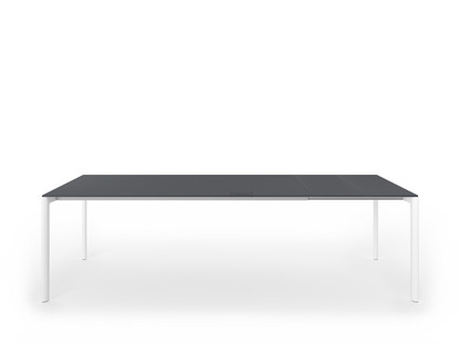 Maki Dining Table L 189-263 x W 90 cm|Fenix London grey with same colour edge|Aluminium with white lacquer