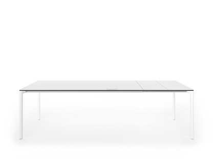 Maki Dining Table L 189-263 x W 90 cm|Fenix white with black edge|Aluminium with white lacquer