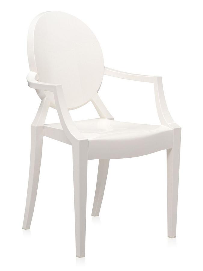 Kartell Louis Ghost Opaque Shinning, White Ghost Chair