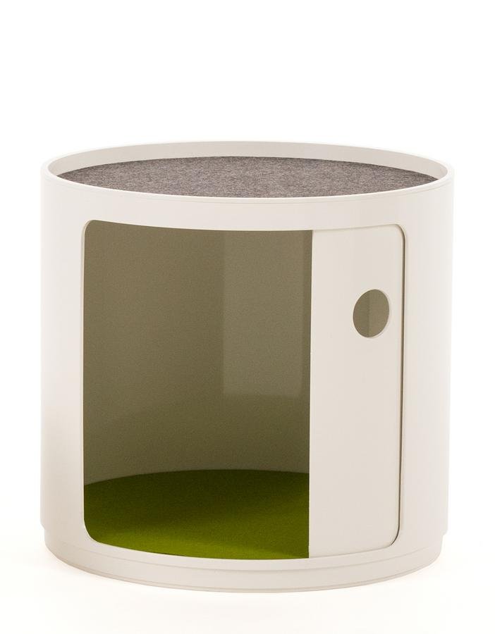Kartell Large Round Componibili Element Silver By Anna Castelli