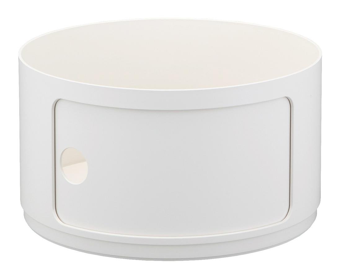Kartell 4955SI Componibili Construction Box Element, Round, Opaque, Diameter 42 x 38.5 cm, ABS, Silver