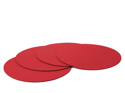 Felt Coasters for Componibili Set of 4|Round, ø 30 cm|Red