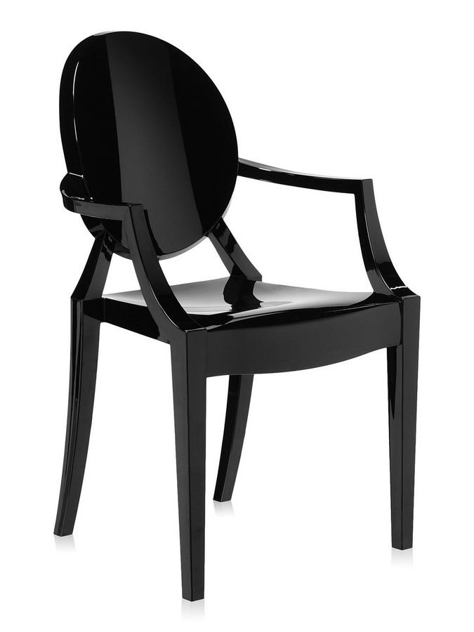 Emulatie Uitstekend jeugd Kartell Louis Ghost Set of 4, Opaque - shinning black by Philippe Starck,  2002 - Designer furniture by smow.com
