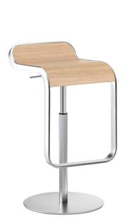 LEM Bar Stool 55-67 cm|Bleached oak / matt chrome-plated