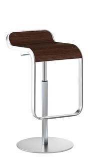 LEM Bar Stool 55-67 cm|Dark walnut oak / matt chrome-plated