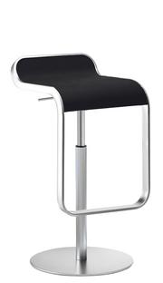 LEM Bar Stool 55-67 cm|Leather black / matt chrome-plated