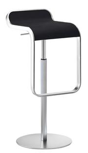 LEM Bar Stool 66-79 cm|Leather black / matt chrome-plated