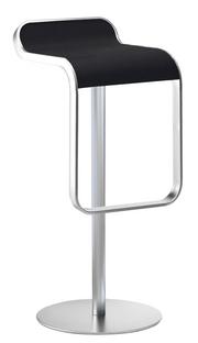 LEM Bar Stool 80 cm - fixed|Leather black / matt chrome-plated