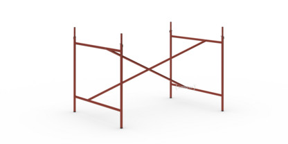 Eiermann 1 Table Frame  Oxide red|Centred|110 x 78 cm|With extension (height 72-85 cm)
